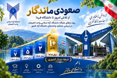 دانشگاه آزاد اسلامی واحد لاهیجان به «رتبه ۱ پلاس و درجه ممتاز» ارتقا یافت