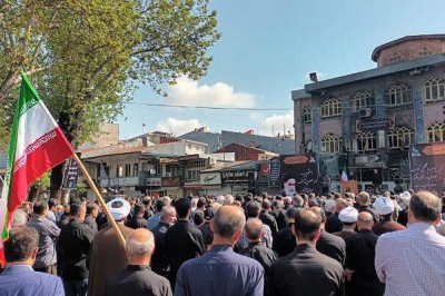 اعتراض رشتوندان به سوزاندن مسجد امام موسی کاظم  در سبزه میدان