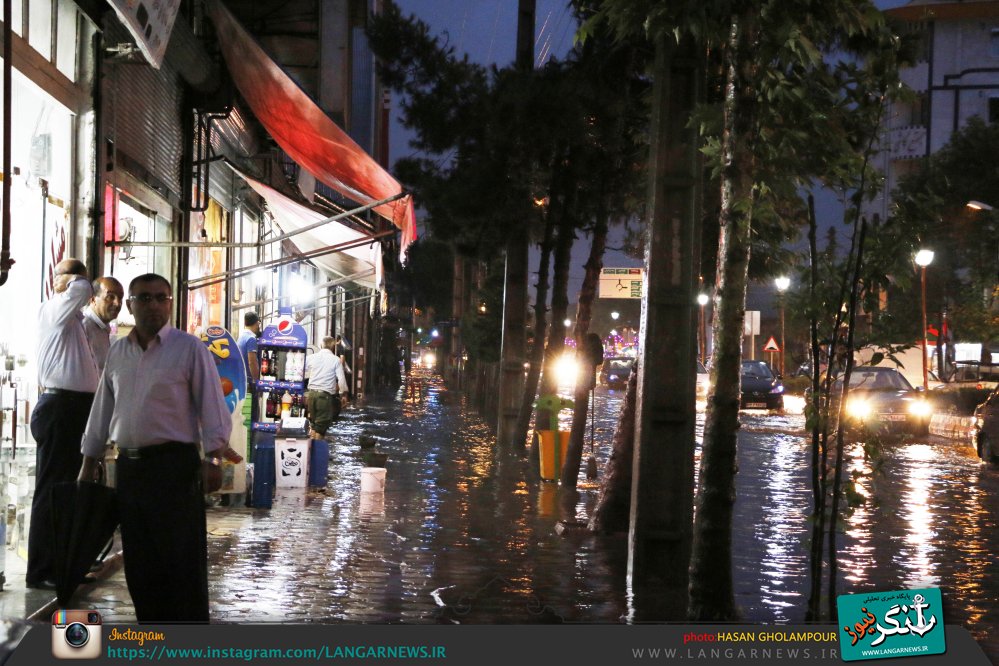 لنگرود در باران غرق شد! + تصاویر